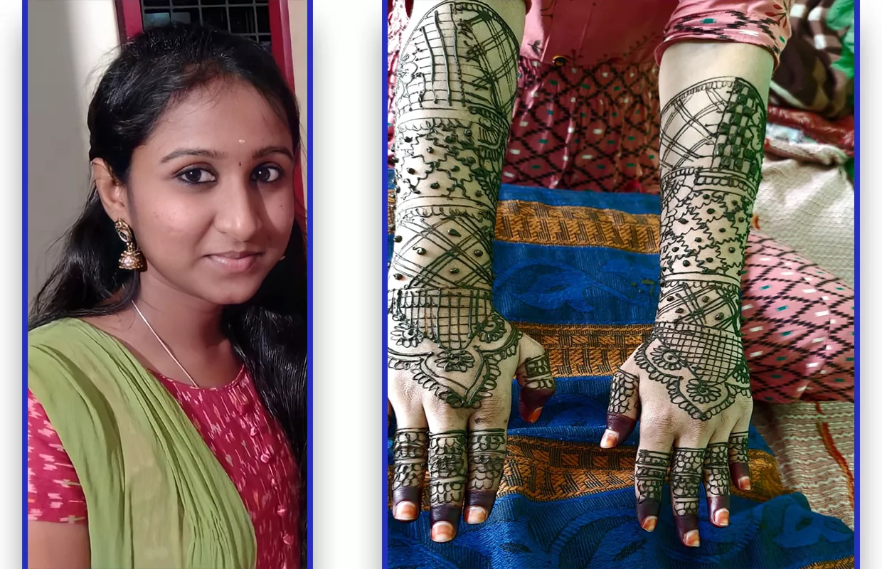 YOUNGEST MEHNDI ARTIST TO APPLY MEHNDI ON BOTH HANDS AND ARMS TILL ELBOW LENGTH (FRONT AND BACK) IN A SHORT TIME