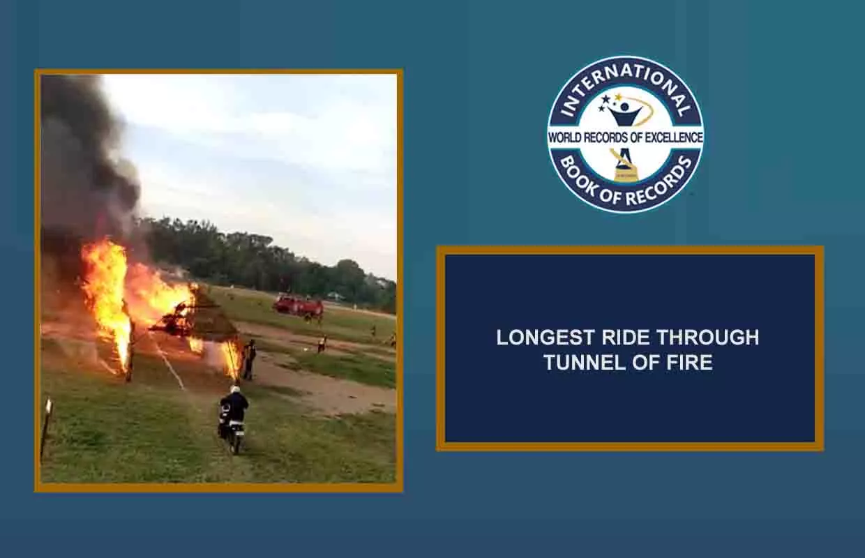 LONGEST RIDE THROUGH TUNNEL OF FIRE