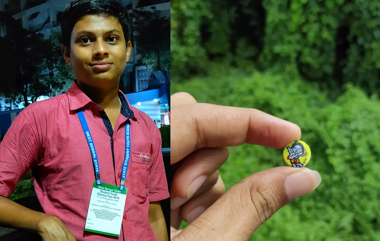 SMALLEST PAINTING OF LORD KRISHNA ON MEDICINE TABLET