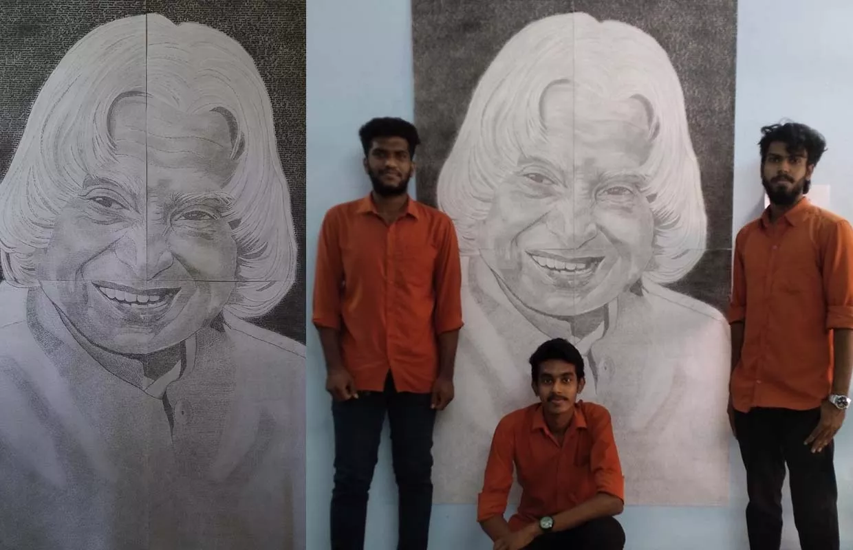 LARGEST HANDMADE TYPOGRAPHIC PORTRAIT OF DR. APJ ABDUL KALAM