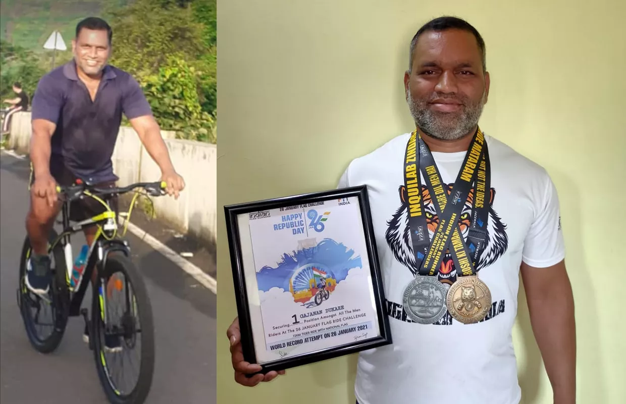 LONGEST DISTANCE COVERED BY A CYCLIST CARRYING INDIAN FLAG (MALE)