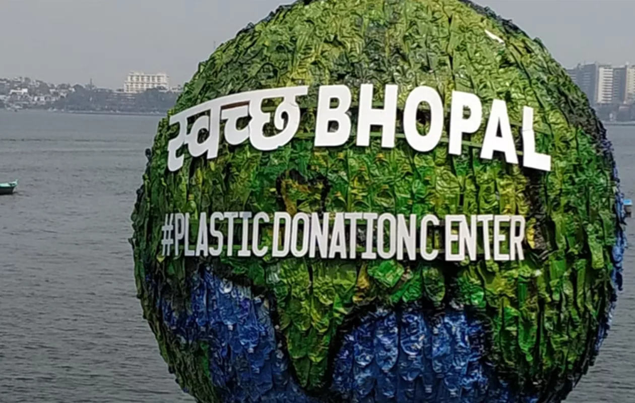 BIGGEST GLOBE DESIGNED WITH WASTE PLASTIC BOTTLES