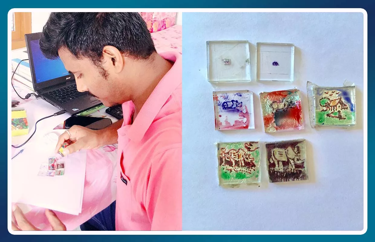 SMALLEST GLASS PAINTING OF ONE HORNED RHINO