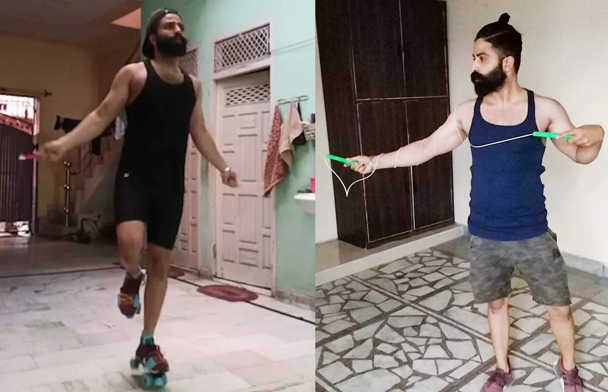 MOST ROPE SKIPS ON ROLLERSKATES ON ONE LEG IN ONE MINUTE