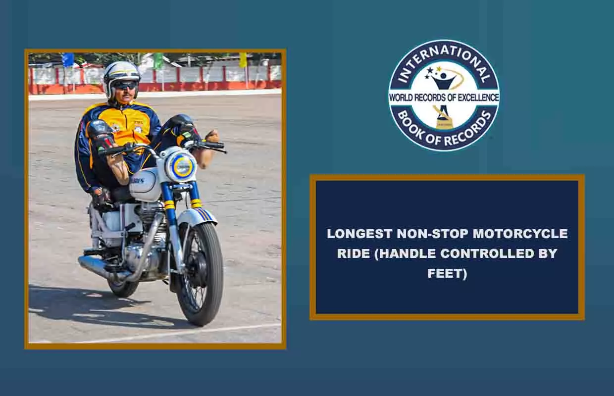LONGEST NON-STOP MOTORCYCLE RIDE (HANDLE CONTROLLED BY FEET)