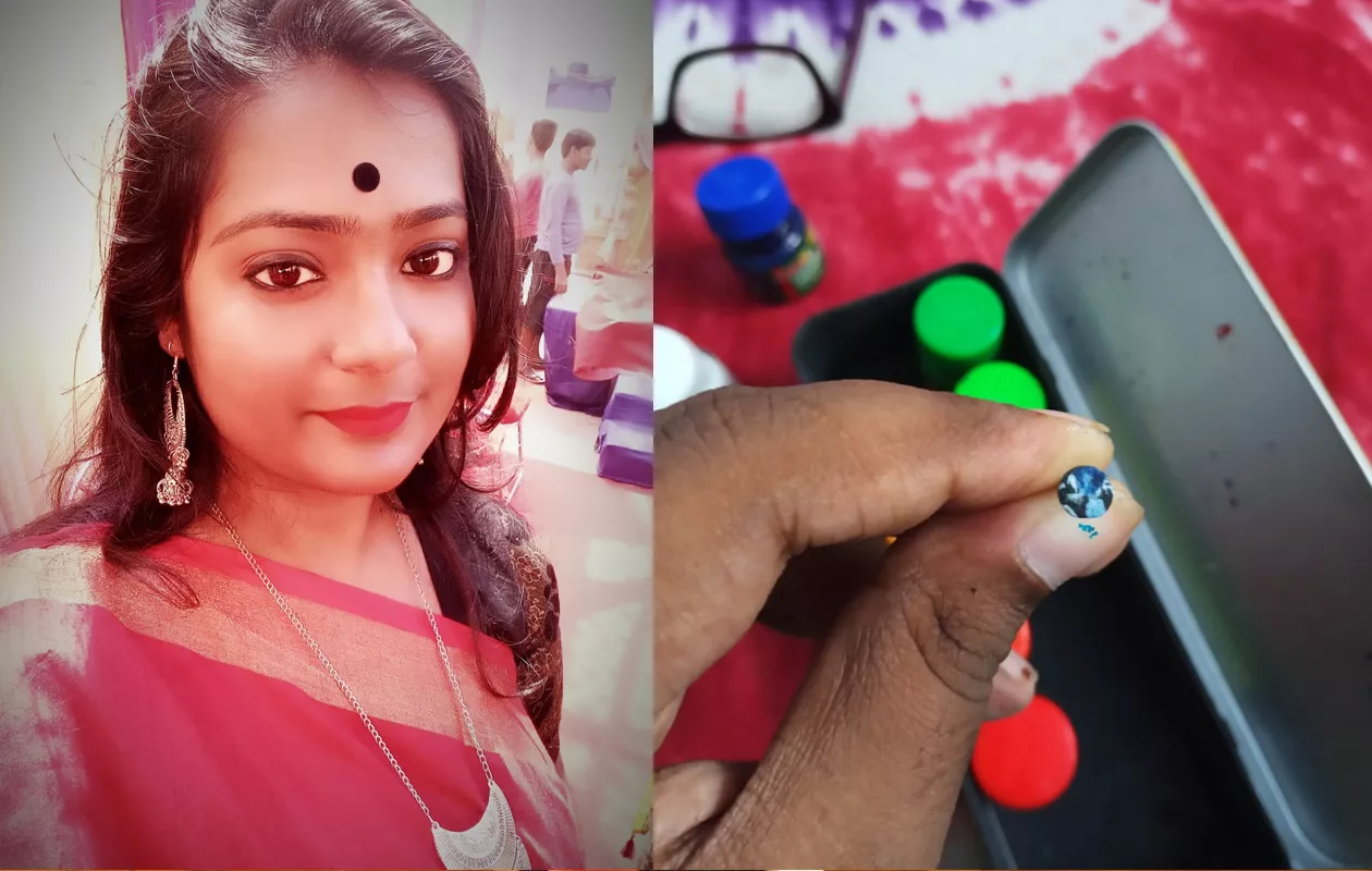 SMALLEST PAINTING ON STEEL NAIL TOP