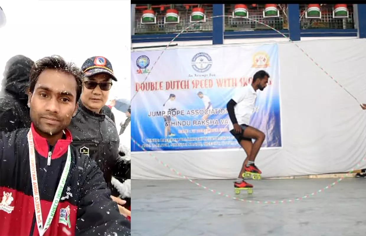 MOST JUMPS IN DOUBLE DUTCH SPEED WEARING SKATES