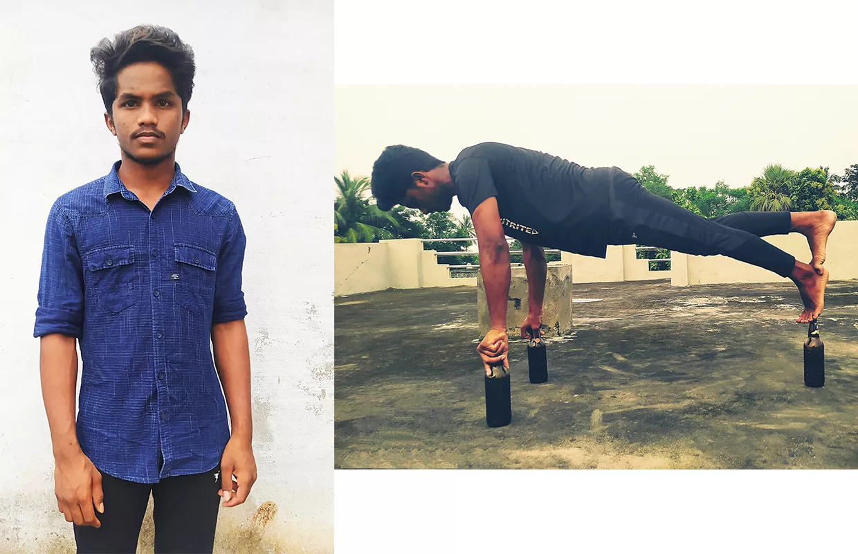 MOST PUSH-UPS ON 3 EMPTY GLASS BOTTLES