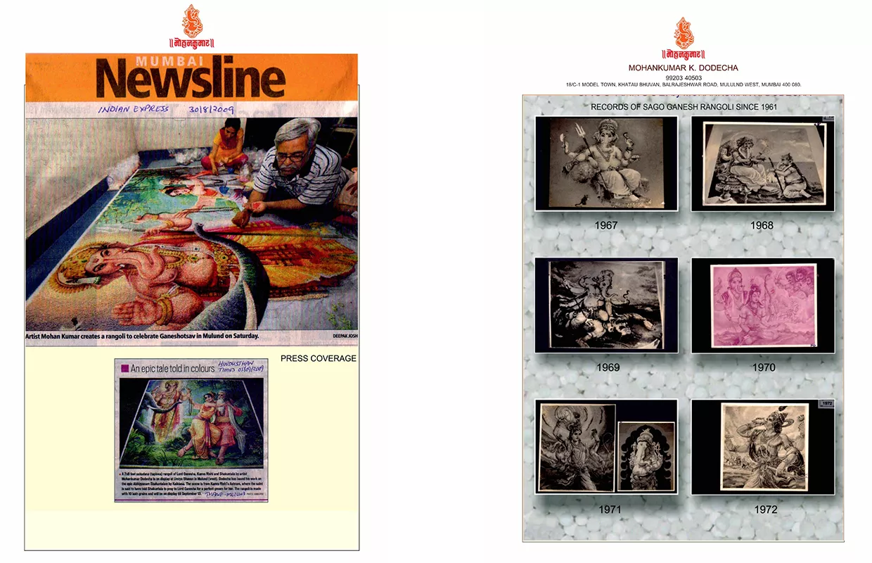 LONGEST TIME TO MAKE SAGO GANESH RANGOLI CONSECUTIVELY EVERY YEAR