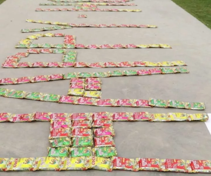 LARGEST SLOGAN HAPPY HOLI SAFE HOLI USING HOLI COLOR PACKETS