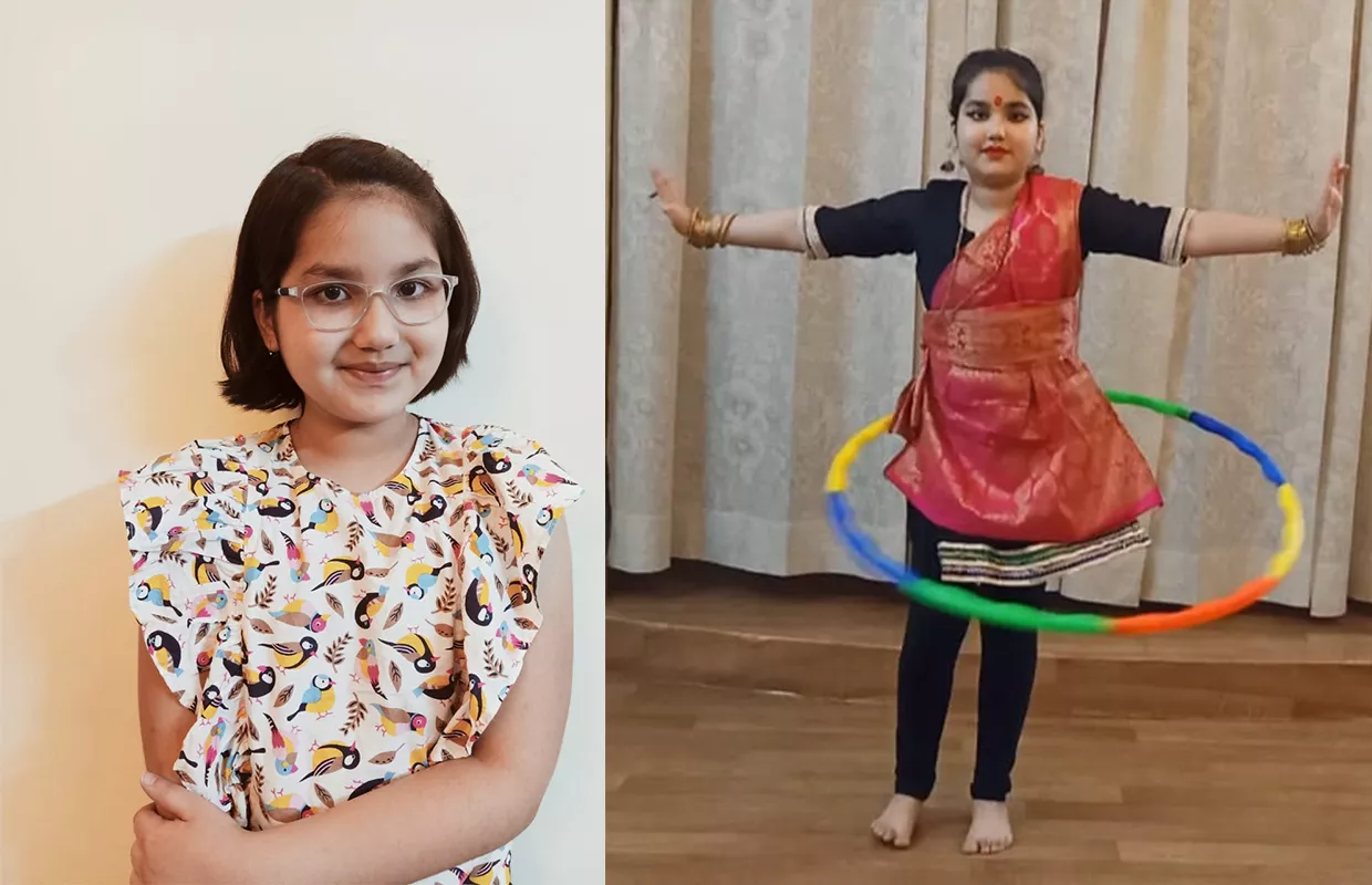 YOUNGEST TO PERFORM BHARATNATYAM WITH HULA HOOP