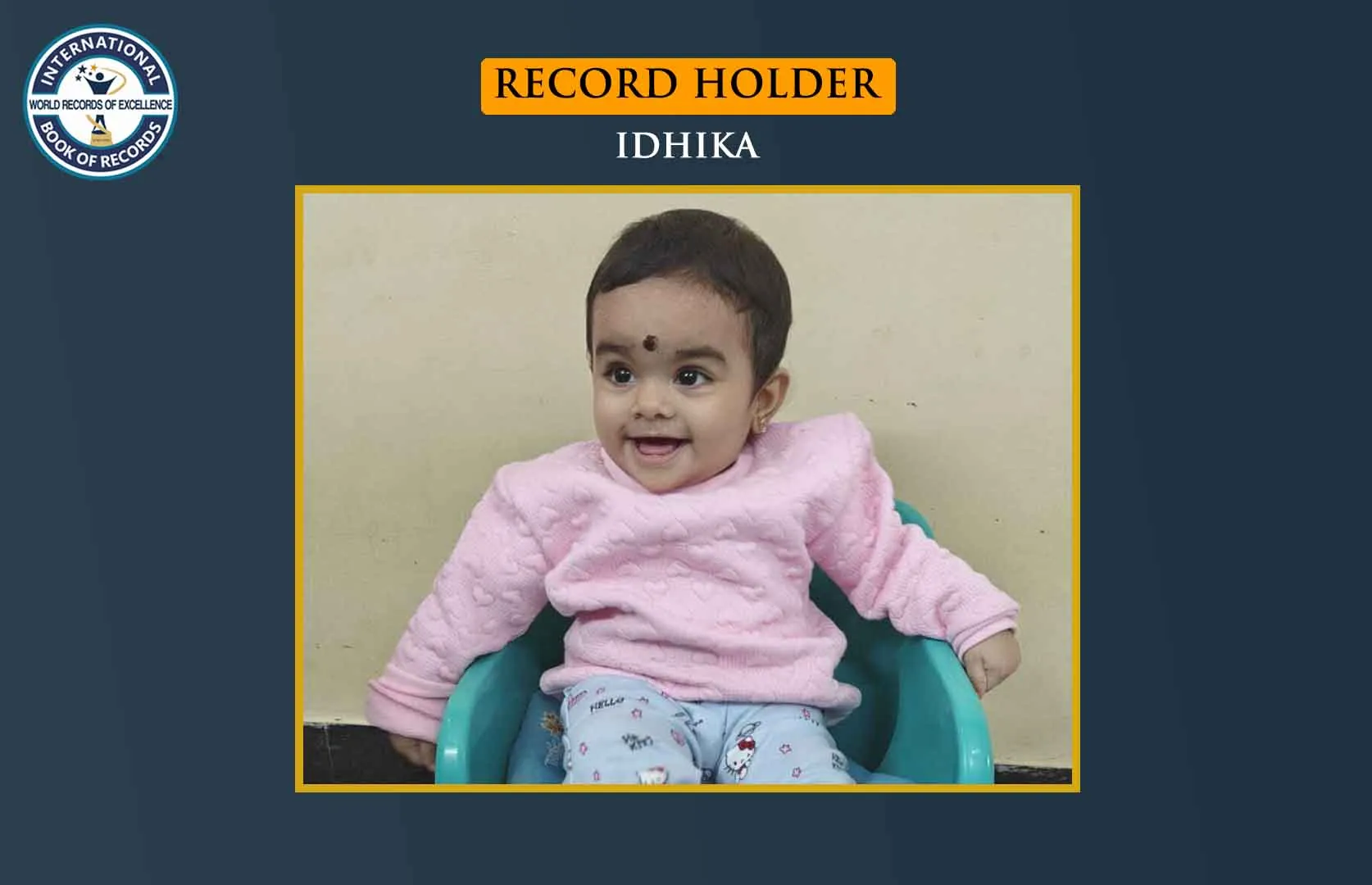 LONGEST TIME HOLD HEAVIEST WEIGHT WITH SINGLE HAND (INFANT)