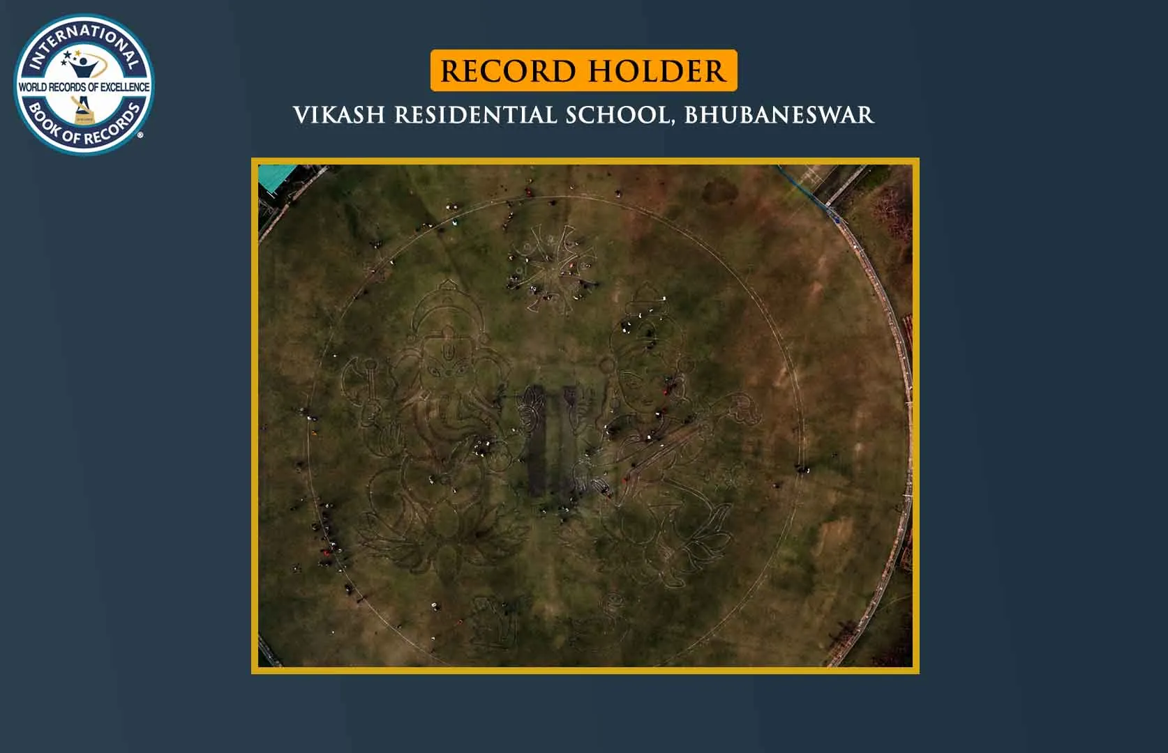 LARGEST ILLUMINATED DIYA DISPLAY DEPICTING LORD GANESHA AND GODDESS SARASWATI