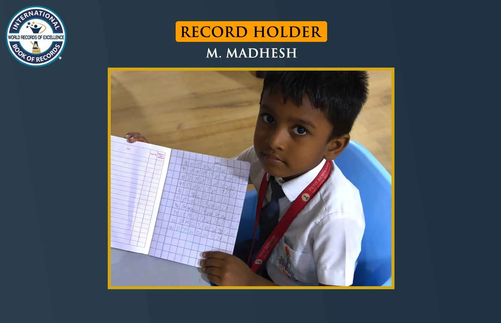 FASTEST TO WRITE BACKWARD COUNTING FROM 100 TO 1 (KID)