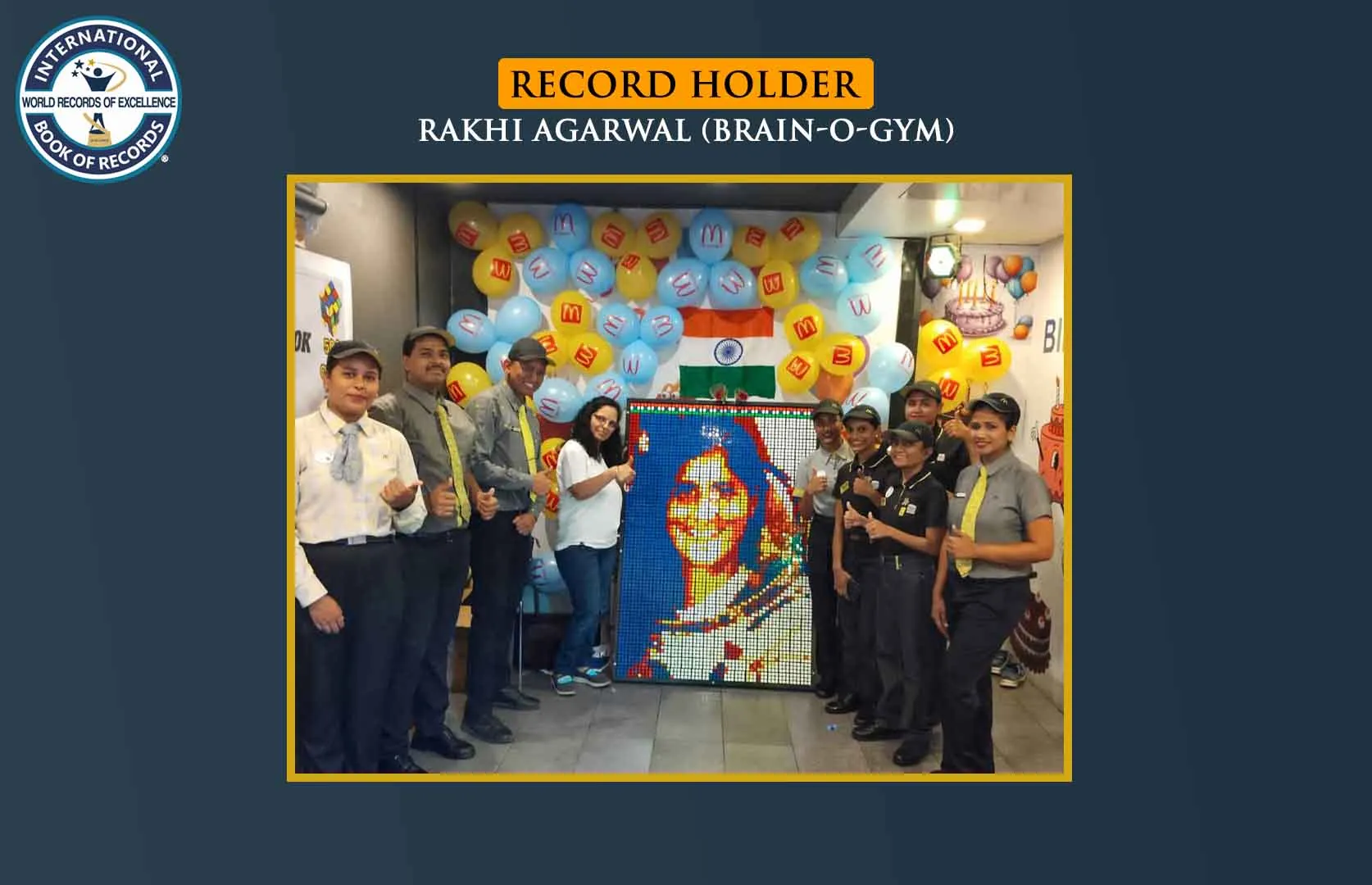 MAXIMUM RUBIK'S CUBES USED TO MAKE A BIGGEST MOSAIC FACE PORTRAIT OF SUNITA WILLIAMS (GROUP)