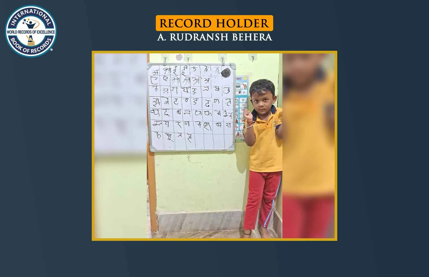 FASTEST TO WRITE HINDI ALPHABETS BY A PRESCHOOLER