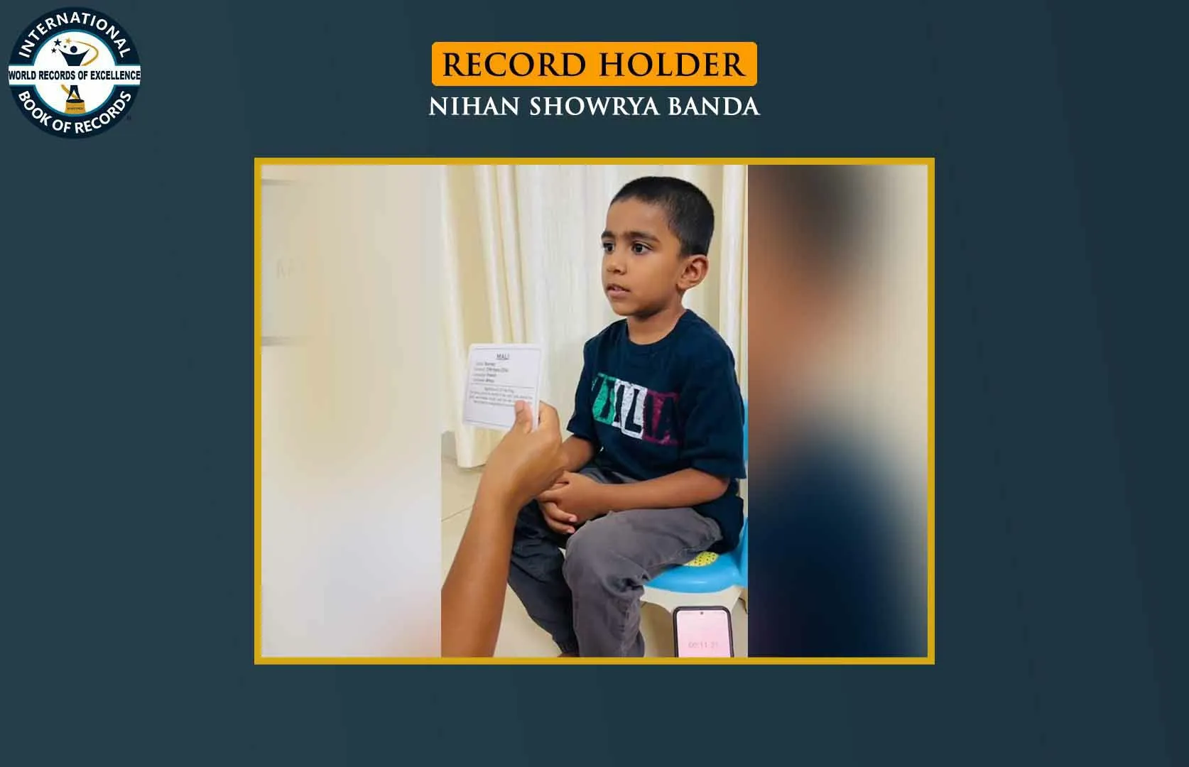 YOUNGEST TO ANSWER CAPITALS OF 100 COUNTRIES IN A SHORT TIME