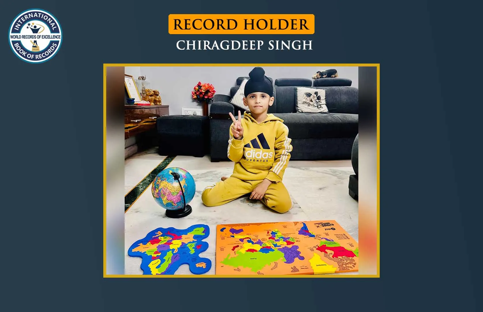 FASTEST TO SOLVE 78 PIECES WORLD MAP PUZZLE BY A KID