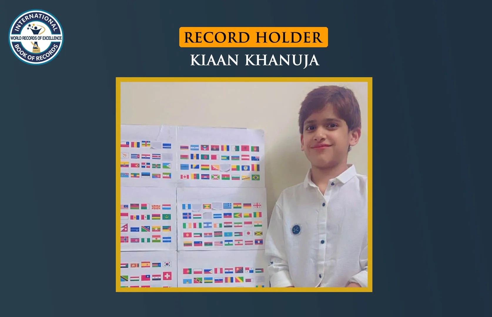 FASTEST TO IDENTIFY FLAGS OF ALL COUNTRIES AND RECITE THEIR COUNTRY NAMES AND CAPITALS (KID)