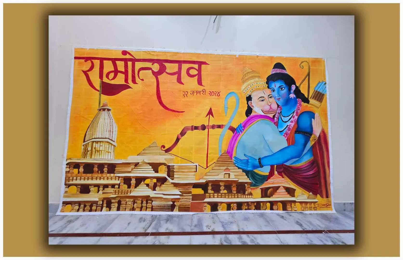 LARGEST RAM MANDIR PAINTING MADE WITH ACRYLIC COLORS