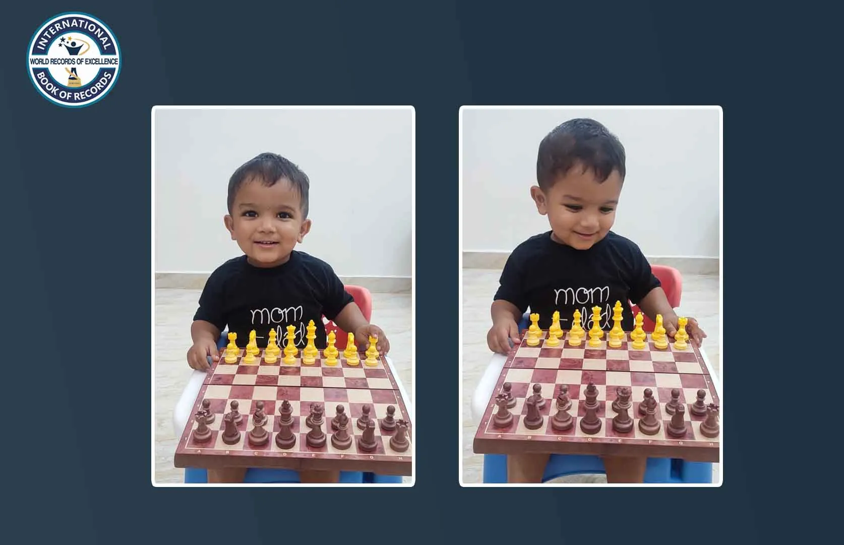 YOUNGEST TO ARRANGE CHESSMEN ON CHESSBOARD IN A SHORT TIME