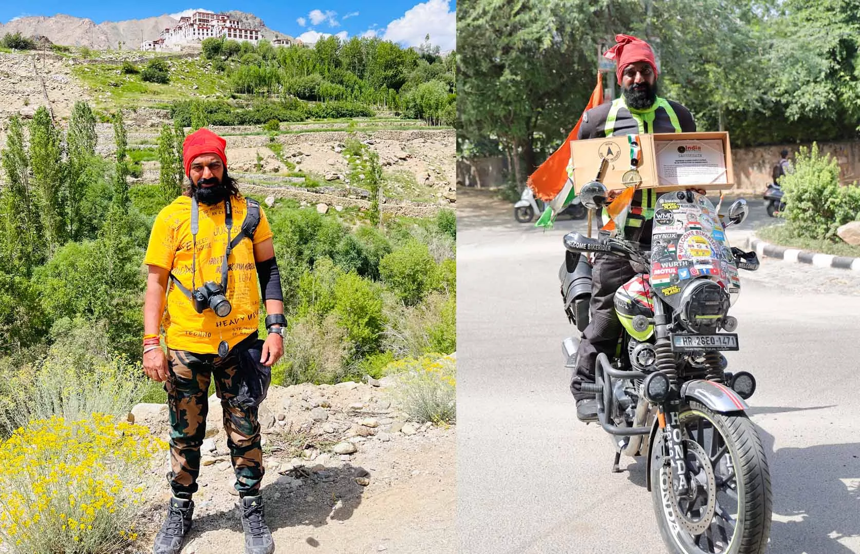 FASTEST TO COMPLETE ROUND JOURNEY FROM GURUGRAM TO KHARDUNG LA PASS ON MOTORCYCLE