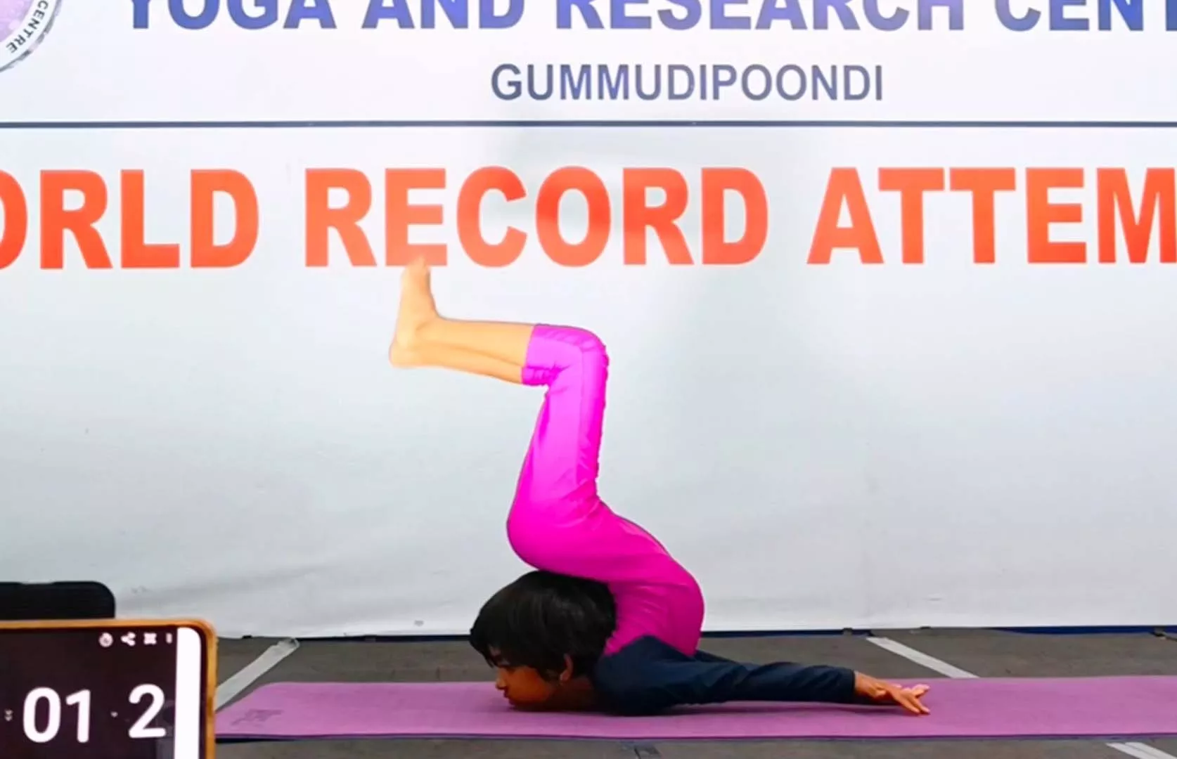 MOST REPETITIONS OF SALABHASANA BACK TOUCH PERFORMED IN ONE MINUTE (KID)