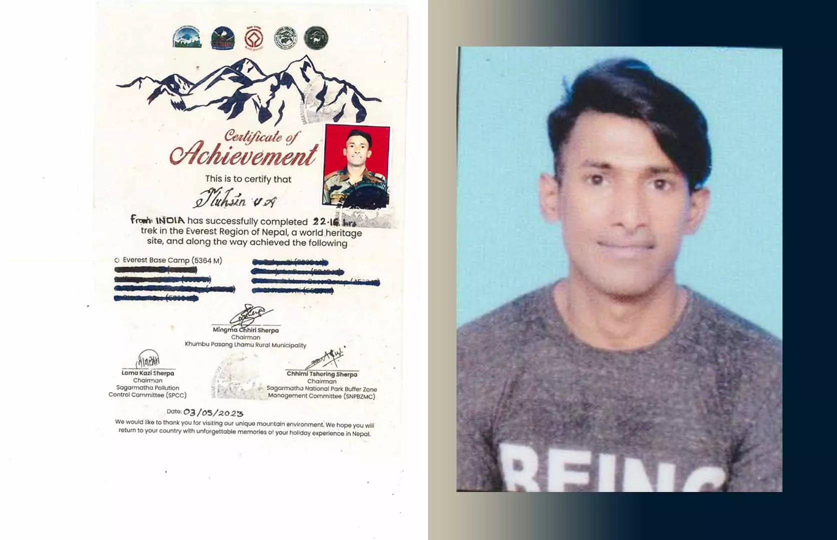 FASTEST TIME TO TREK MOUNT EVEREST BASE CAMP BY AN INDIVIDUAL