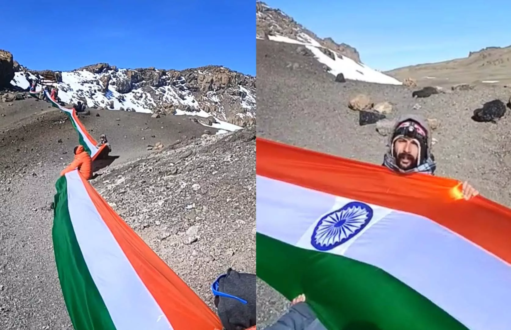 BIGGEST INDIAN FLAG HOISTED AT MOUNT KILIMANJARO (DUO)