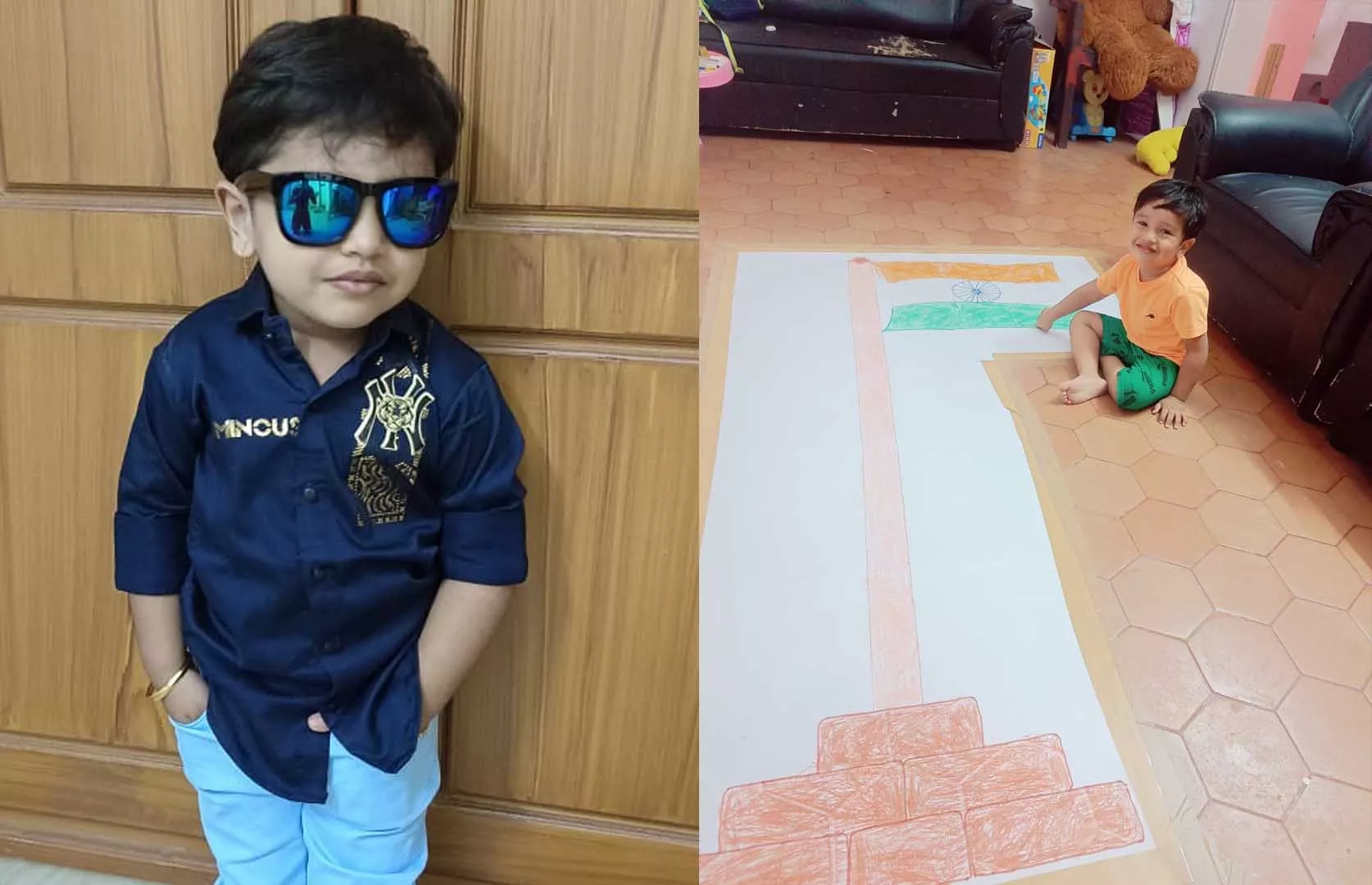 BIGGEST INDIAN FLAG COLORED BY A KID