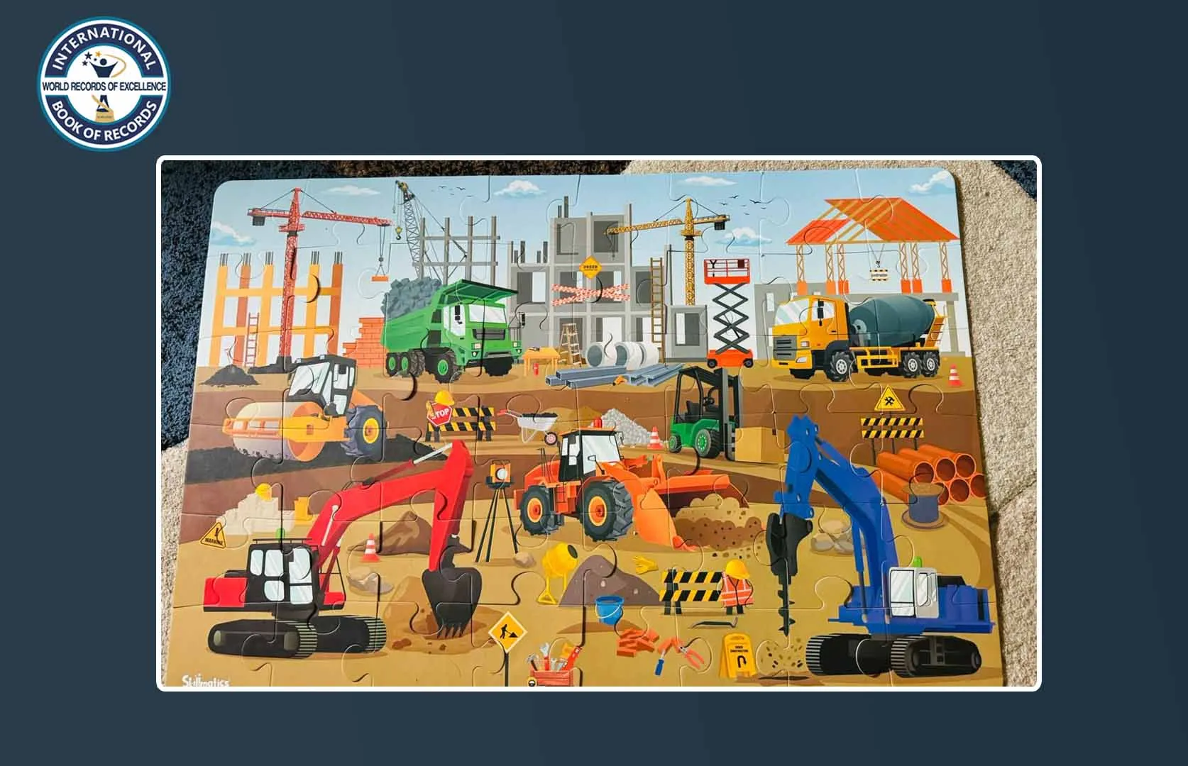 FASTEST TO SOLVE 48 PIECES CONSTRUCTION SITE JIGSAW PUZZLE (TODDLER)
