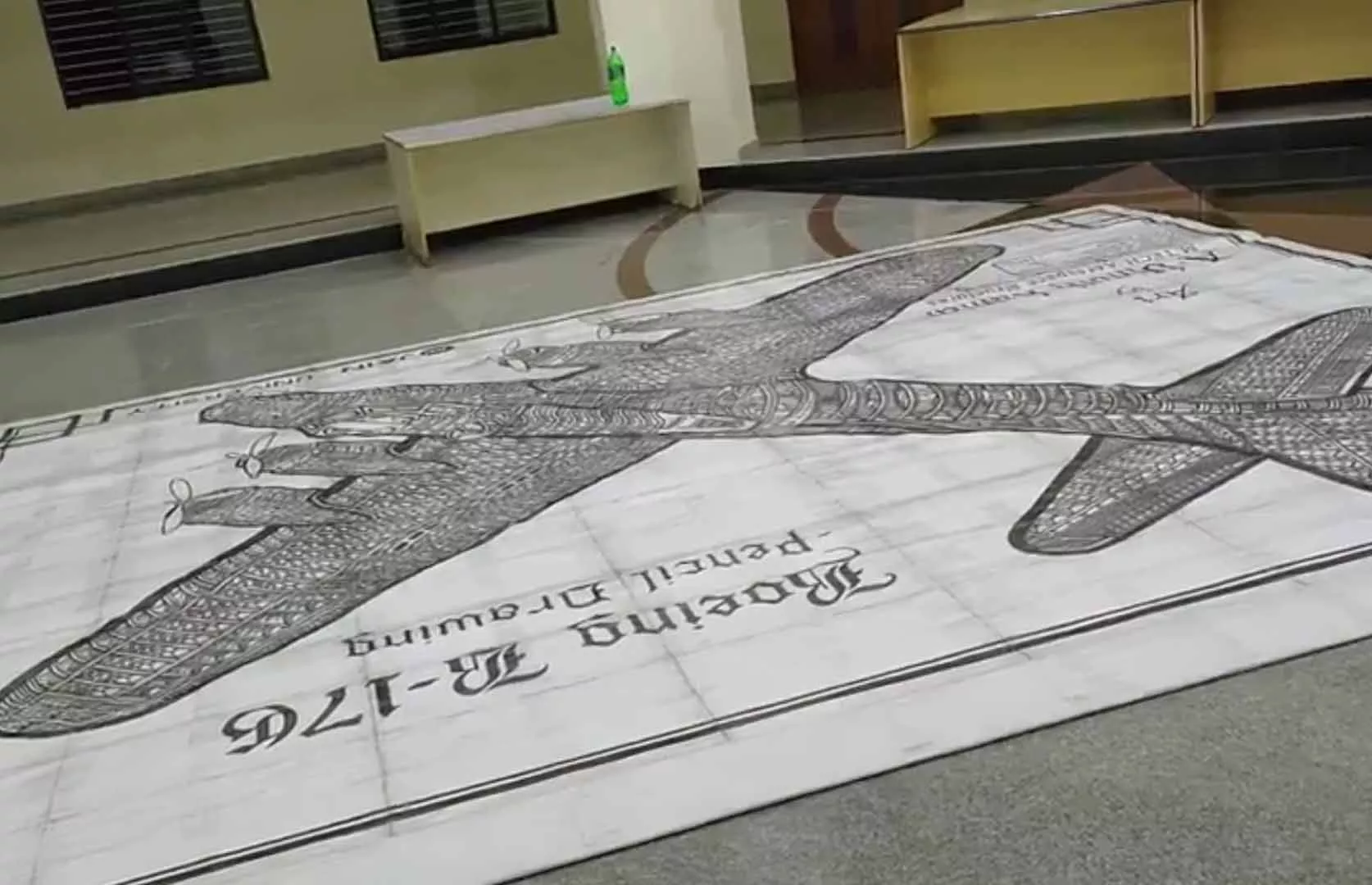 THE LARGEST 3-DIMENSIONAL INTERIOR SECTION OF AIRCRAFT (BOEING B-17G) AND HELICOPTER'S (BOEING AH-64D APACHE) HANDMADE OF CUTAWAY PENCIL DRAWINGS