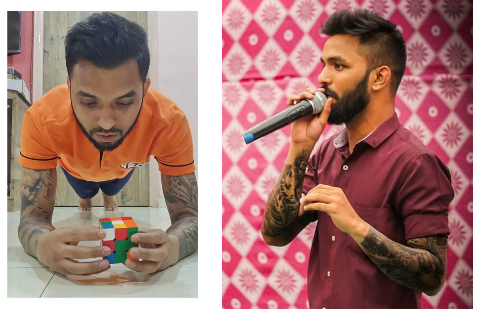 FASTEST TO SOLVE 3 X 3 RUBIK’S CUBE WHILE HOLDING PLANK AND DOING BEAT-BOXING