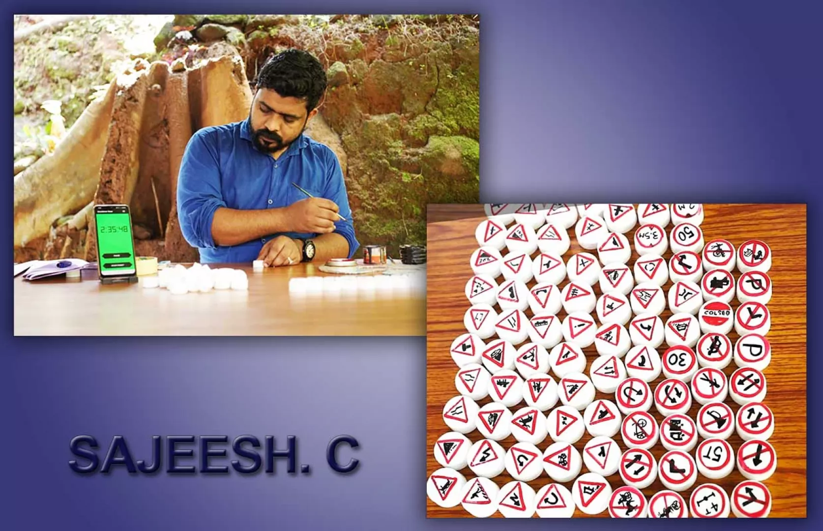 MAXIMUM ROAD SIGNS MADE ON DIFFERENT BOTTLE CAPS