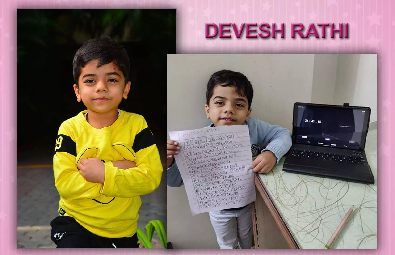 YOUNGEST TO WRITE MAXIMUM DICTATED NUMBERS IN TRILLIONS