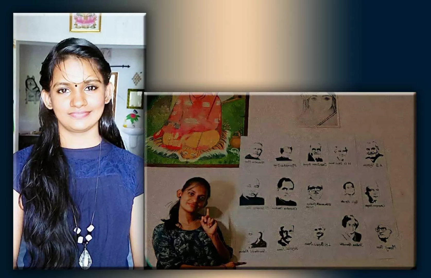 YOUNGEST TO MAKE PORTRAITS OF ALL INDIAN PRIME MINISTERS ON A4 SHEETS USING BALL PEN