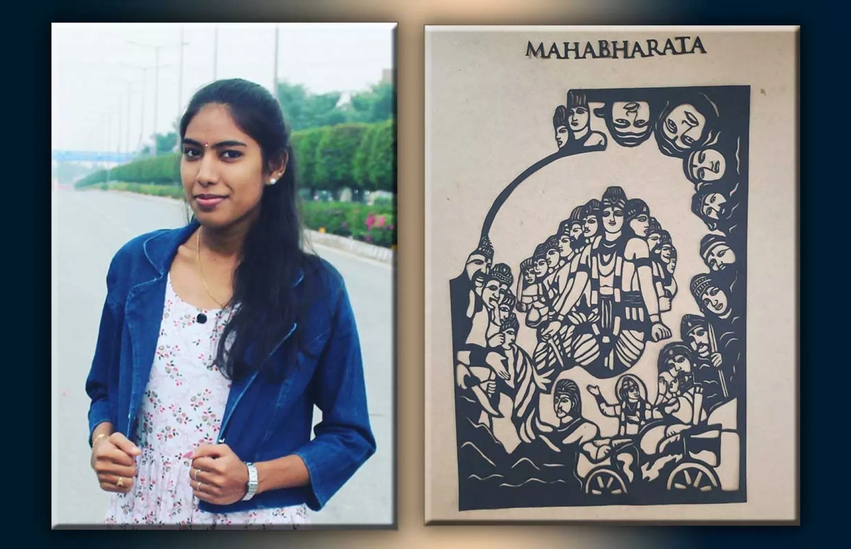 MOST SCENES OF MAHABHARAT REPRESENTED BY DOING PAPER CUTTING STENCIL ART