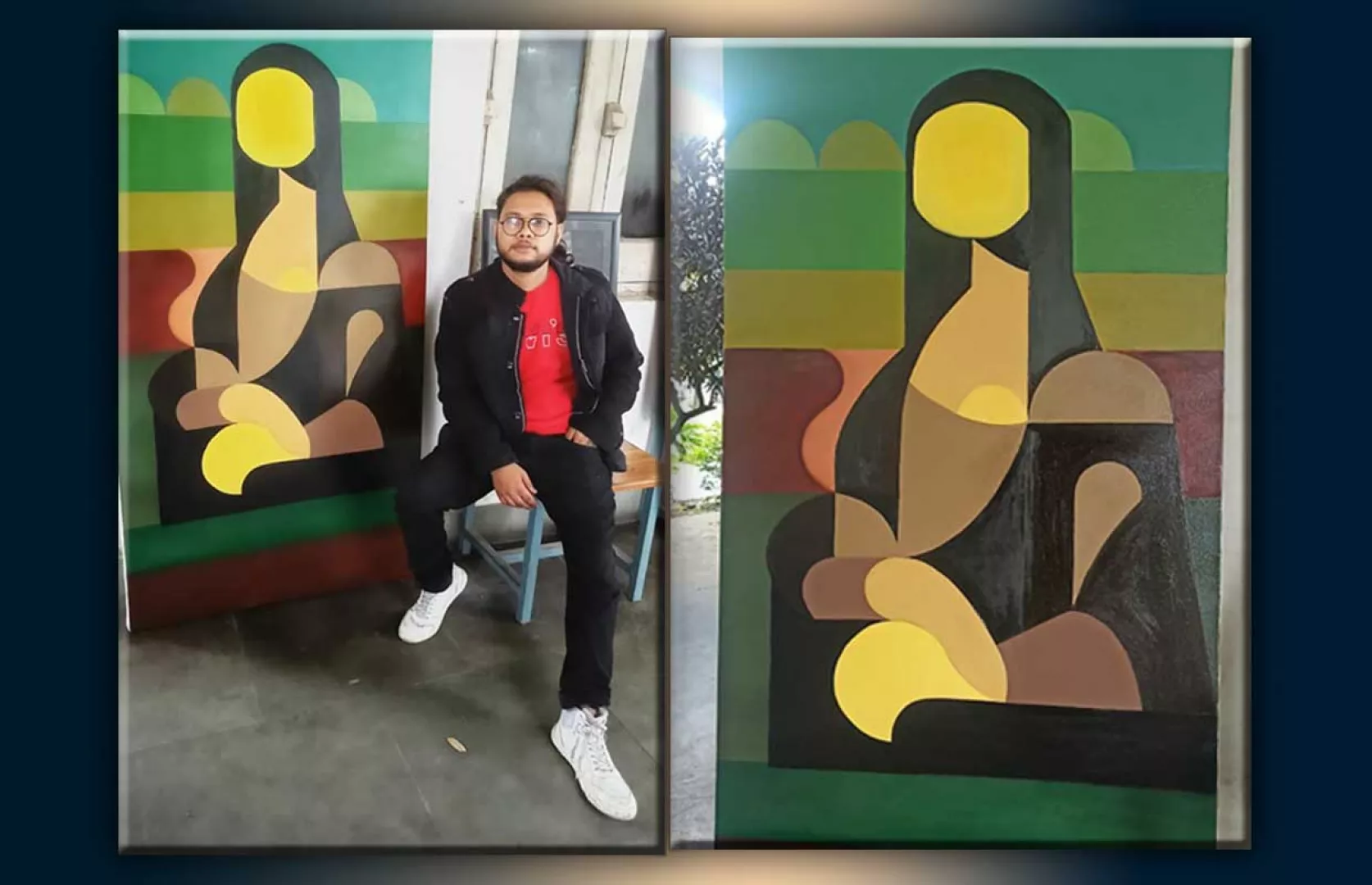 BIGGEST GEOMETRICAL PAINTING OF MONALISA