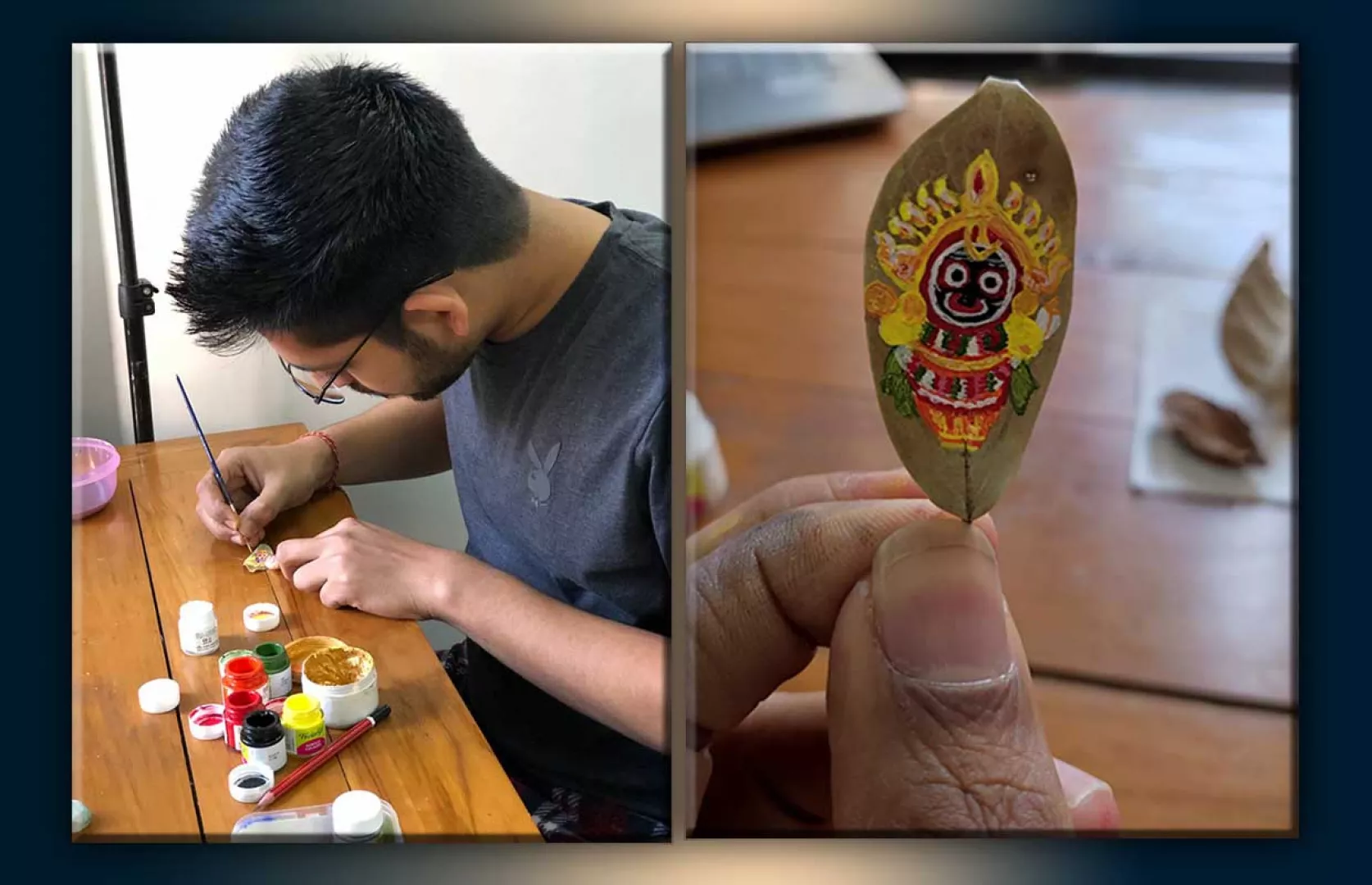 SMALLEST PATTACHITRA PAINTING OF LORD JAGANNATH ON LEAF