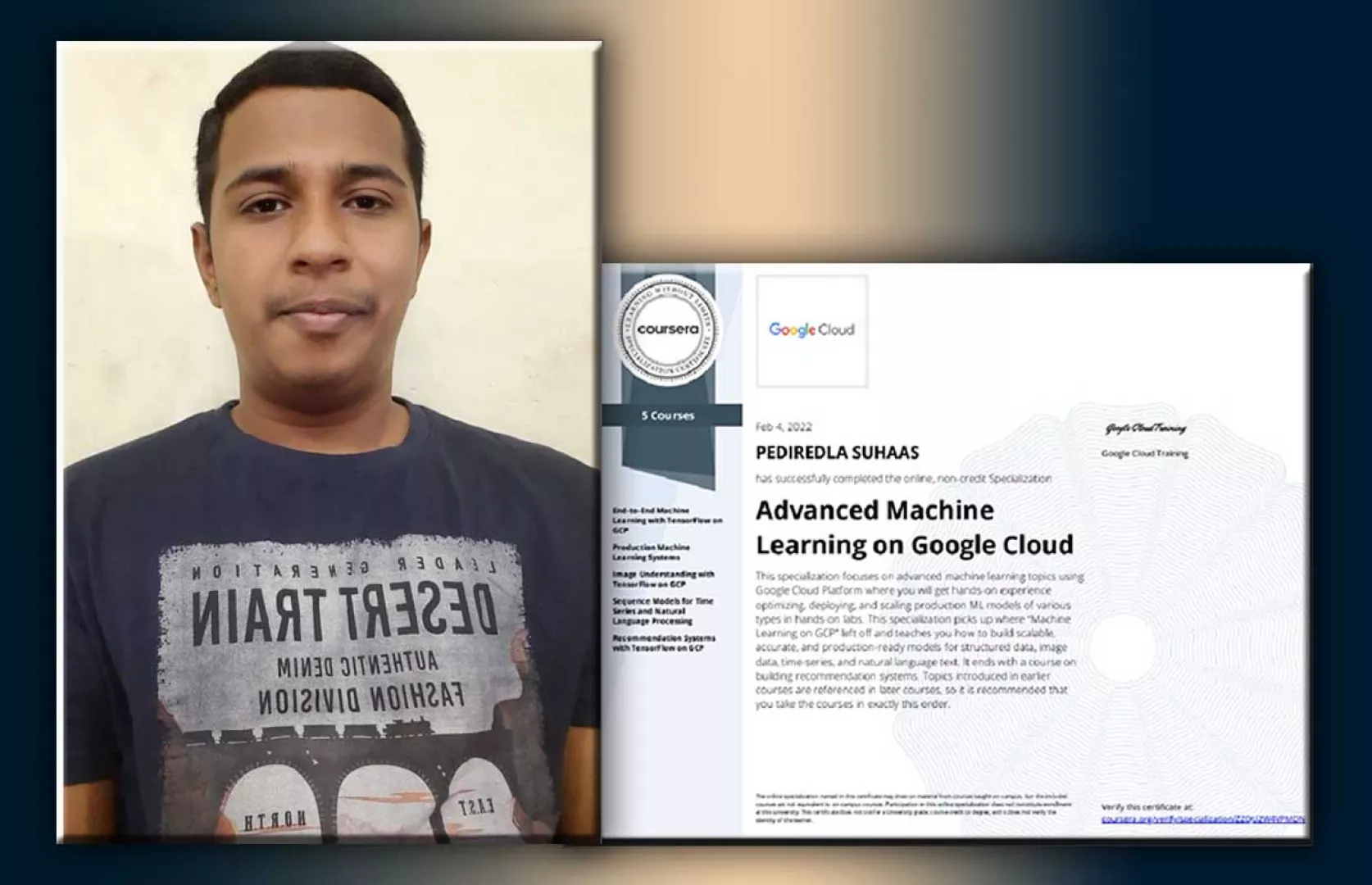 YOUNGEST  TO ACHIEVE MAXIMUM ONLINE PROFESSIONAL, SPECIALIZATION AND XSERIES CERTIFICATES IN AN ACADEMIC YEAR