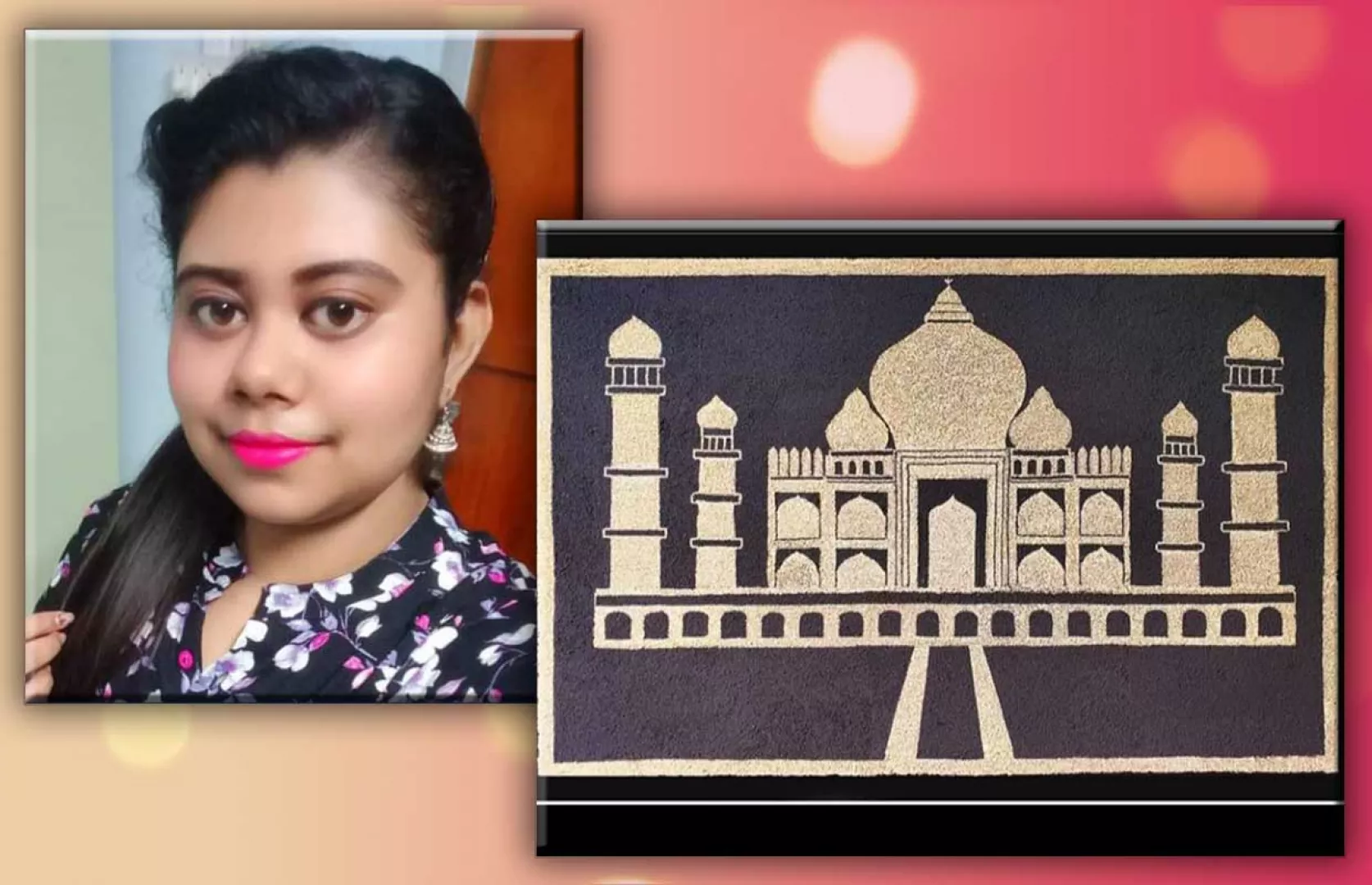 LARGEST MOSAIC OF TAJ MAHAL MADE WITH MATCHSTICKS