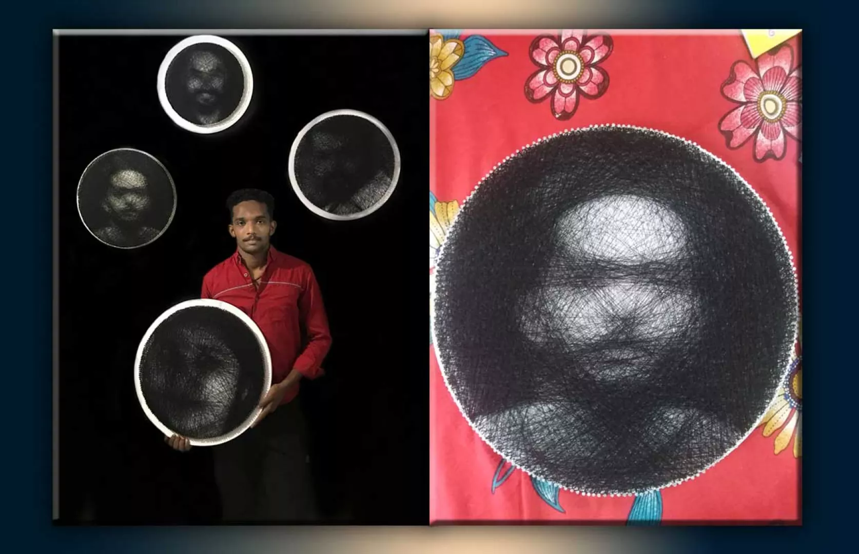 MAXIMUM CONCENTRIC STRING ART PORTRAITS MADE BY AN INDIVIDUAL