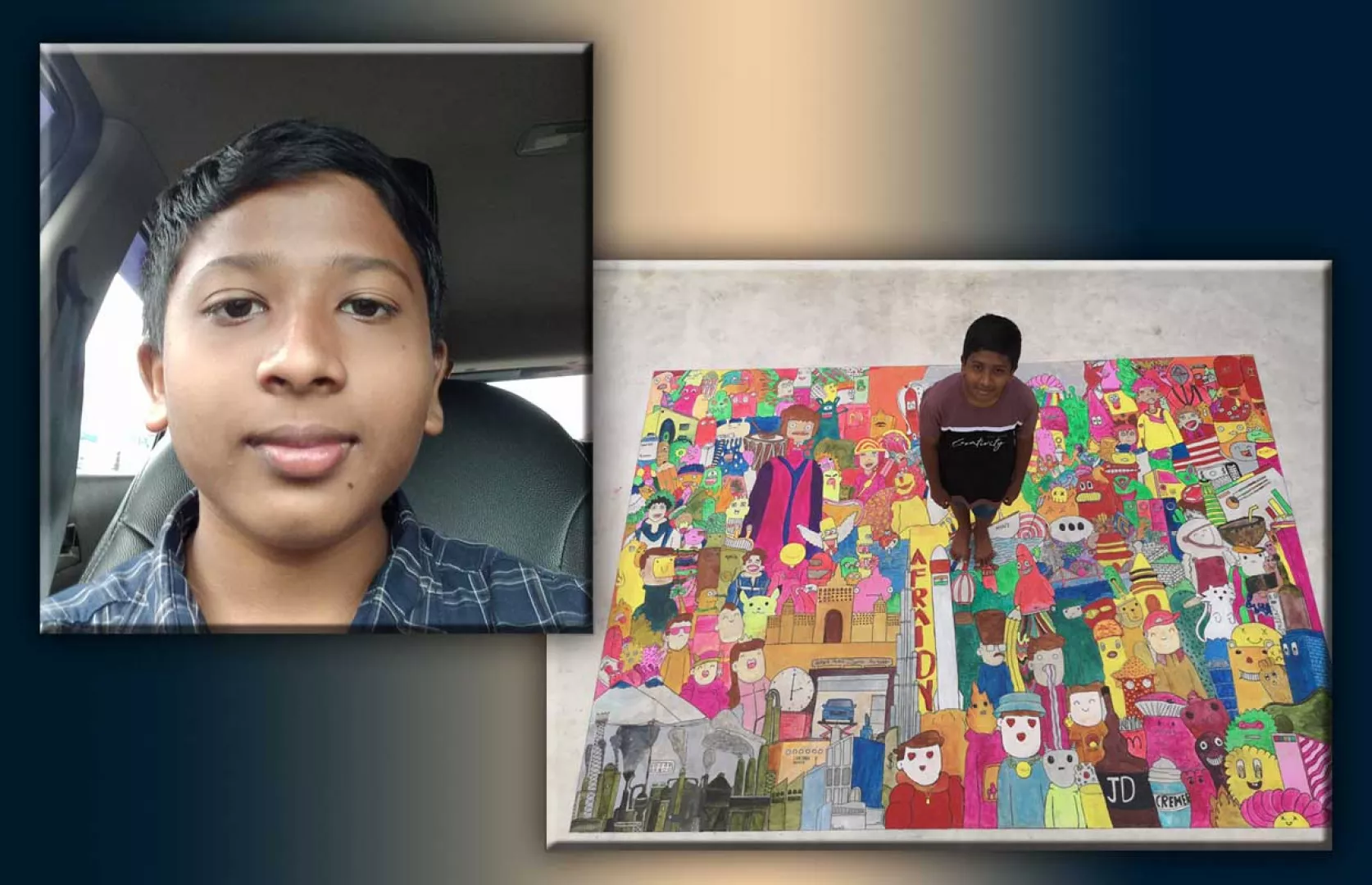 BIGGEST COLORED DOODLE ART MADE BY A TEENAGER