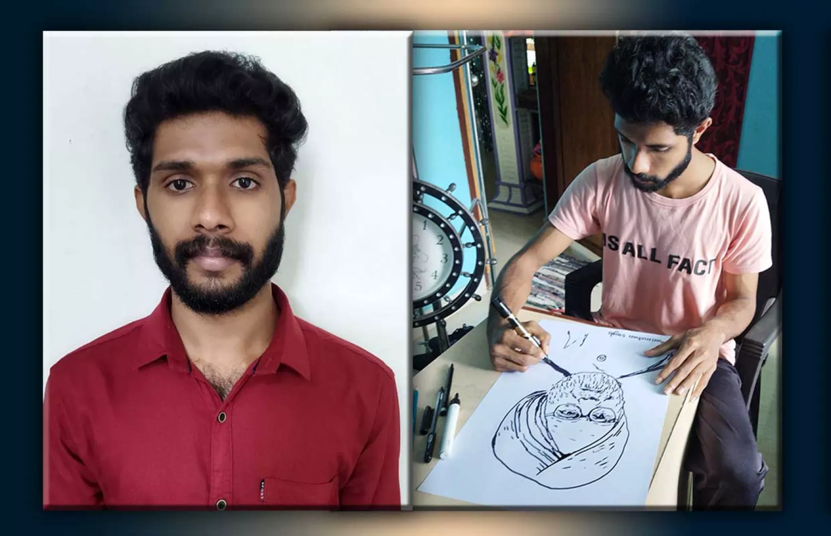 YOUNGEST TO MAKE PORTRAITS OF ALL INDIAN PRIME MINISTERS ON DIFFERENT A3 SHEETS