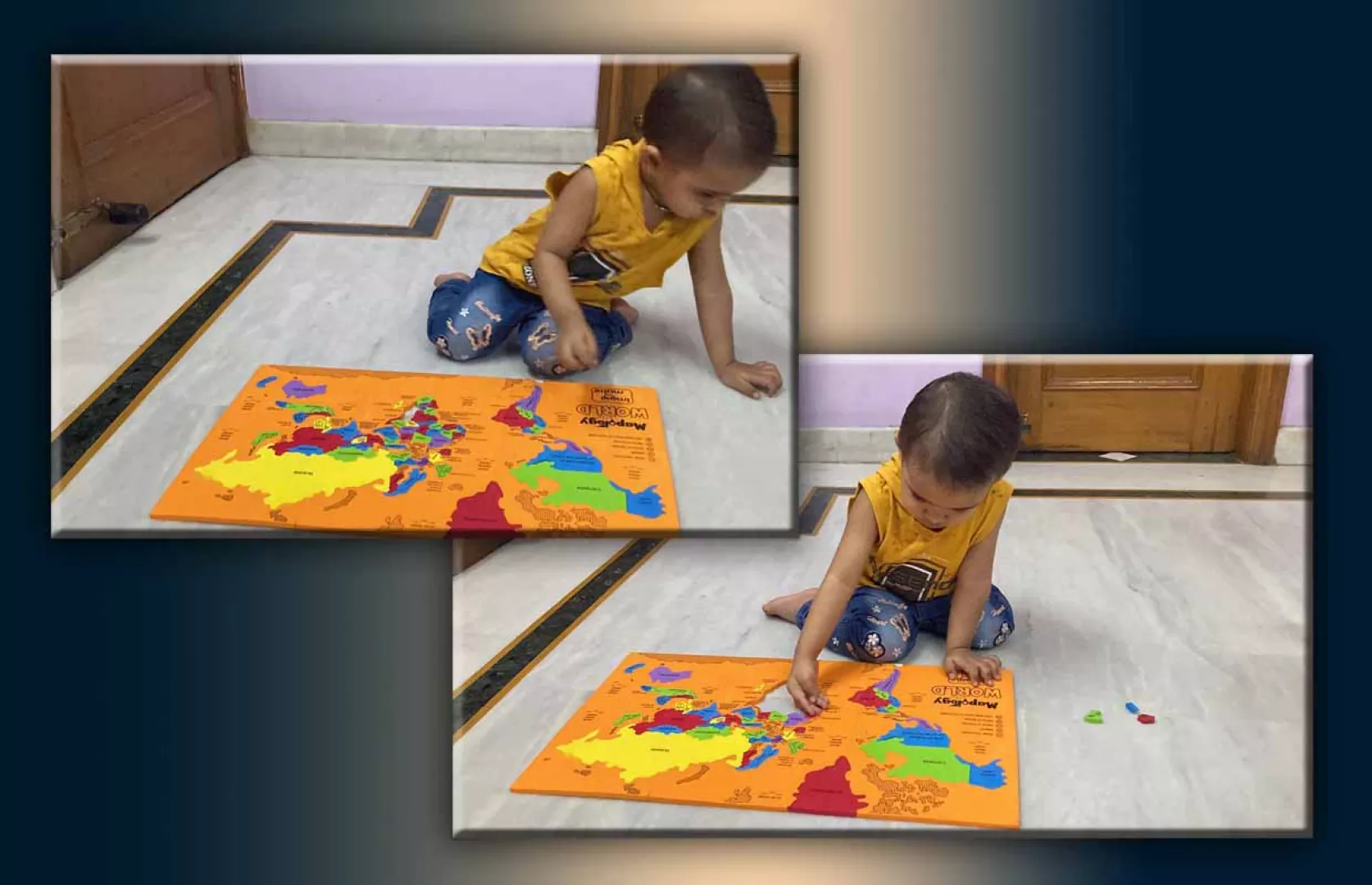 FASTEST TO SOLVE 65 PIECES WORLD MAP PUZZLE BY A TODDLER