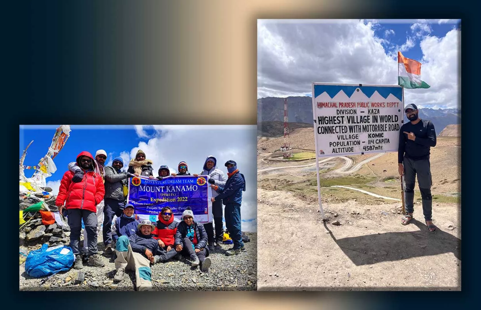 LARGEST INDIAN NATIONAL FLAG HOISTED AT MOUNT KANAMO PEAK (GROUP)