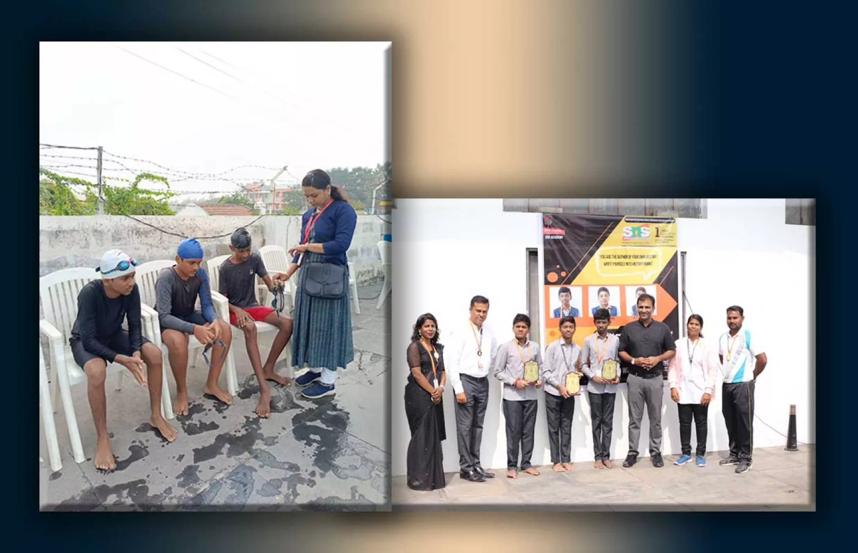 LONGEST TIME TO SWIM BREASTSTROKE LEG KICK WITH TIED HANDS AT BACK (GROUP)