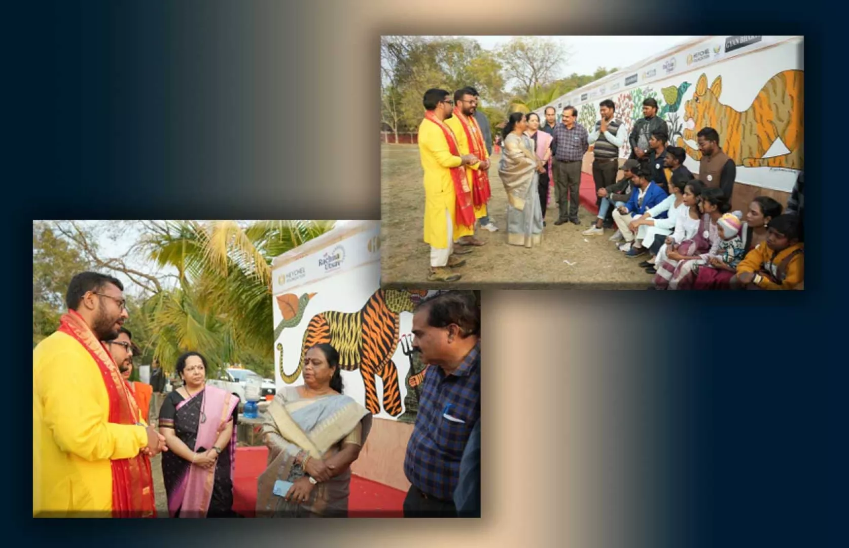LONGEST GOND PAINTING ON SINGLE CANVAS BY MAXIMUM PEOPLE (MASS)