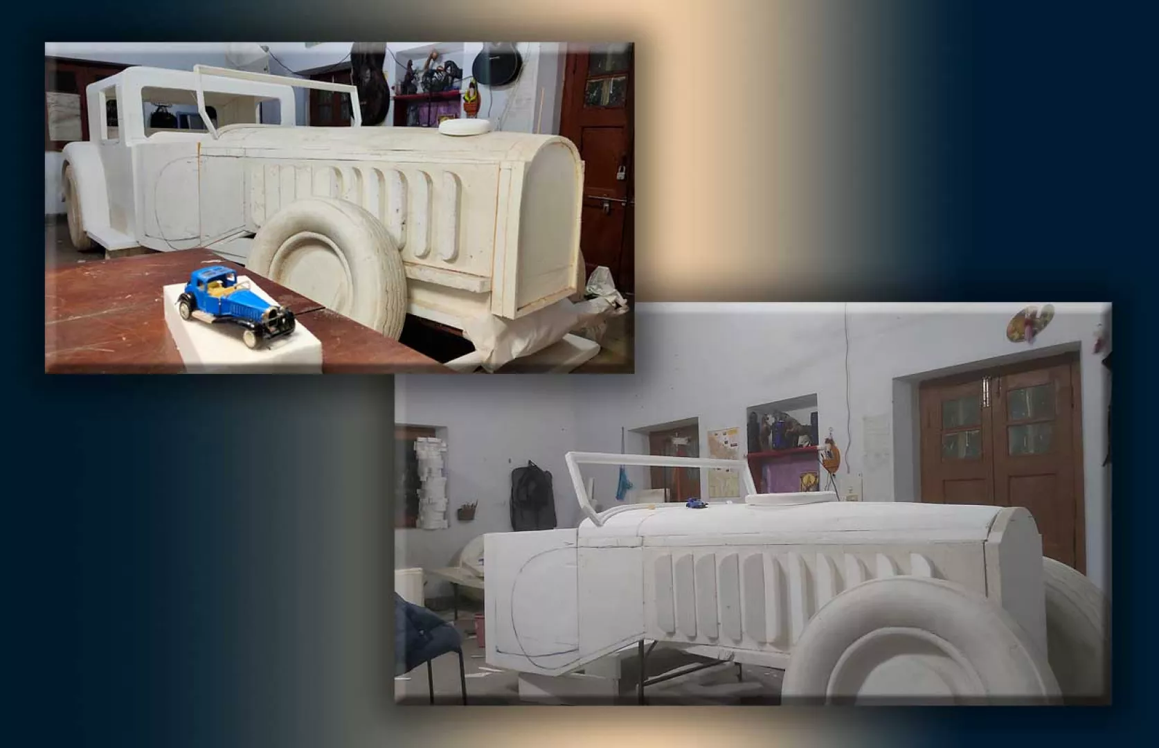 BIGGEST VINTAGE CAR MODEL MADE WITH THERMOCOL