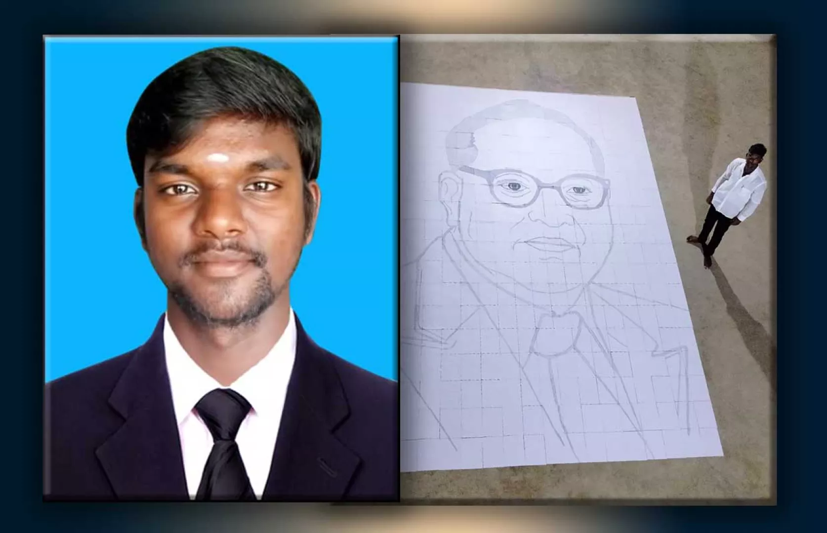 LARGEST INVERTED PORTRAIT OF DR. B.R. AMBEDKAR MADE BY TYPE-WRITING ON PAPER
